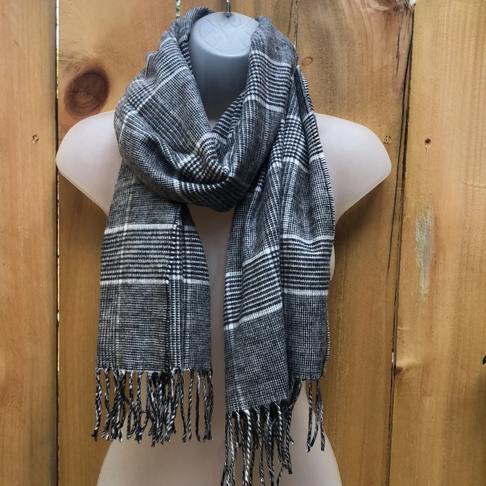 VTG Cashmink V.Fraas Plaid Scarf Acrylic West Germany